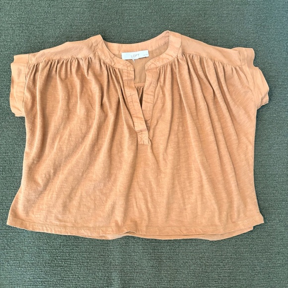 LOFT Cropped Mixed Media Top - Picture 2 of 6